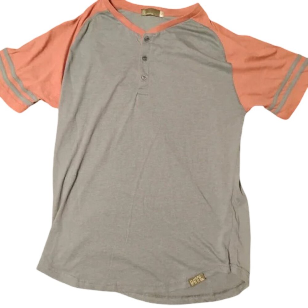 🚨5 For $25🚨MTL Apparel Men's Large Blue Gray and Red Raglan Henly Shirt